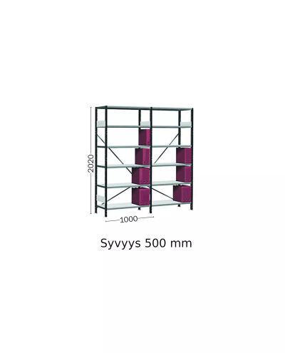 Små hyllplan 2 sektioner 510 x 2045 x 2020 mm