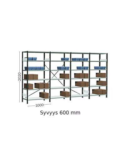 Små hyllplan 4 sektioner 610 x 4055 x 2020 mm Små hyllplan 4 sektioner 610 x 4055 x 2020 mm