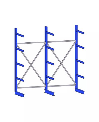 Externt hyllplan K40, 3 kolumner, IPE80x1000mm, 3080mm