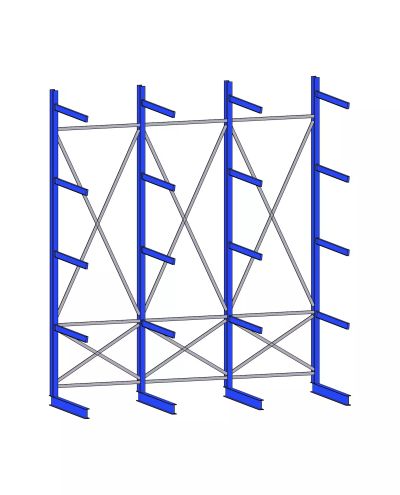 Extern hylla K60, 4 stolpar, IPE120x1500mm