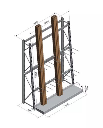Listhylla, 1-sidig, förlängning Listhylla, 1-sidig, förlängning