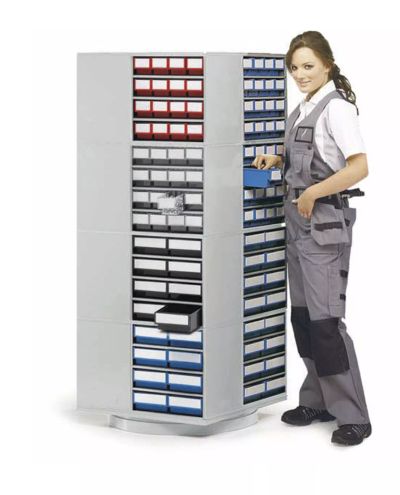 Roterande hyllställ för lådhyllor, Treston 16-300