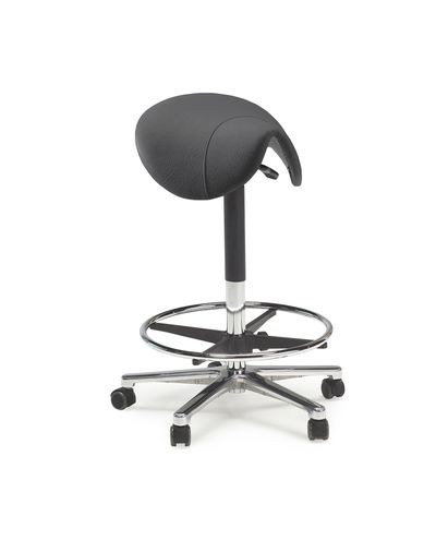 Sadelstol StepSit ESD, hög, svart konstläder Sadelstol StepSit ESD, hög, svart konstläder