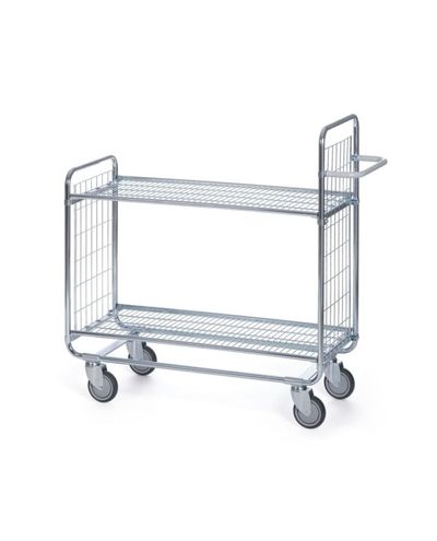 Hyllvagn 100-serien 1180 x 460 x 1120 mm, 2 våningar, lamellhyllor Hyllvagn 100-serien 1180 x 460 x 1120 mm, 2 våningar, lamellhyllor