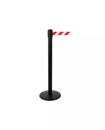 Avgränsningsstolpe Tensapole 3,5m, röd/vit.