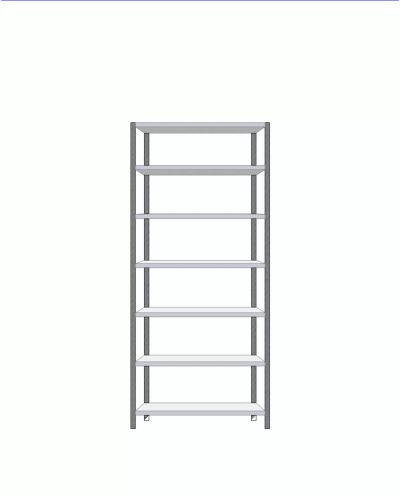 Små förvaringshyllor bassektion 600x1000x2295mm