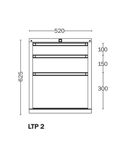 Låda 2 Handy Industrial, lådor 100,150,300 mm