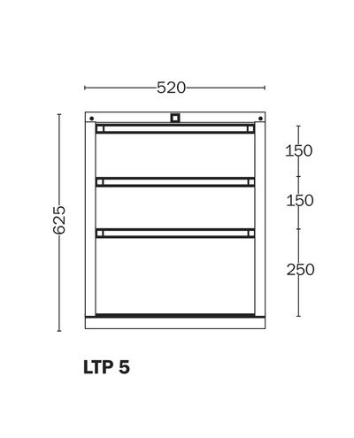 Låda 5 Handy Industrial, lådor 150, 150, 250 mm