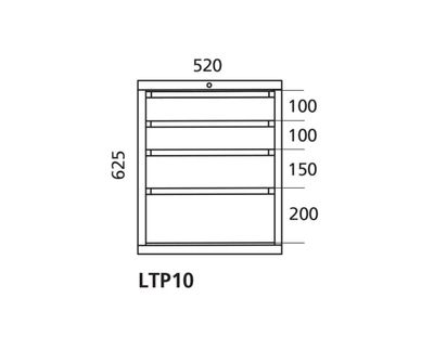 Låda 10 Handy Industrial, lådor 100, 100, 150, 200 mm