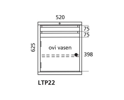 Låda 22 Handy Industrial, lådor 2 x 75 mm, 398 mm Låda 22 Handy Industrial, lådor 2 x 75 mm, 398 mm