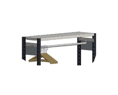 Upphängningsstång för liten förvaringshylla för lådor