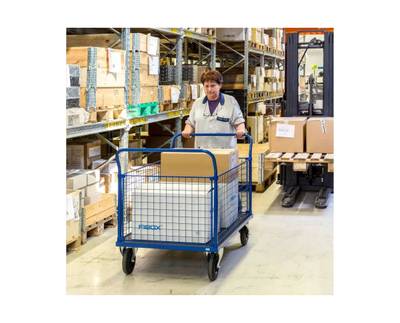 Palletruck med nätväggar 500 kg, 1166x700x1020 mm