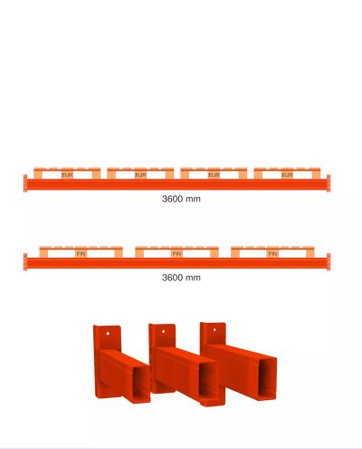 Horisontell balk C35BX 140/50/15 - 3600mm 4x Eur eller 3x Fin plattform