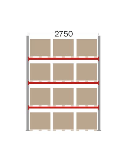 Pallställ basdel för 12 EUR-pallar, 4000 mm Pallställ basdel för 12 EUR-pallar, 4000 mm
