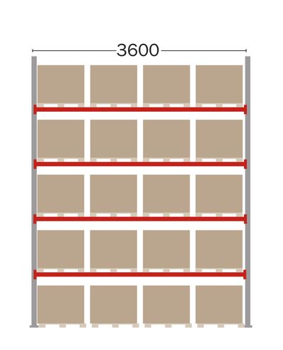 Pallställ basdel för 20 EUR-pallar, 5000 mm Pallställ basdel för 20 EUR-pallar, 5000 mm